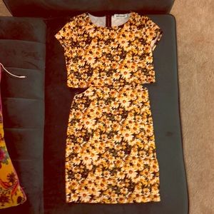 Fitted Dress with Waist Cut-out